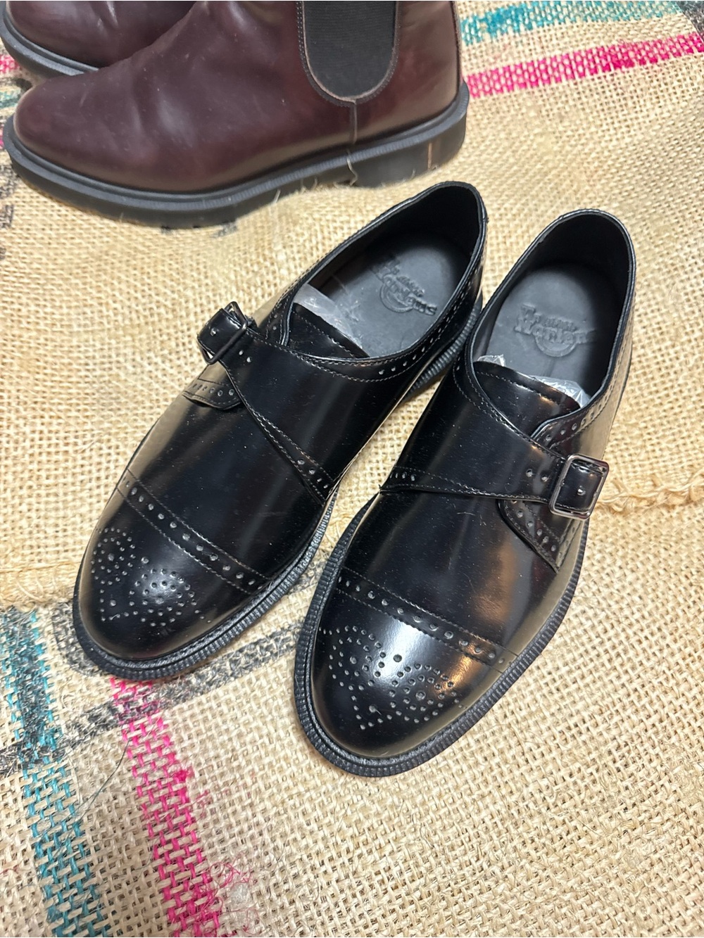Dr. Martens Cobden Black Leather Single Monk Strap Brogues US Men’s Sz 7